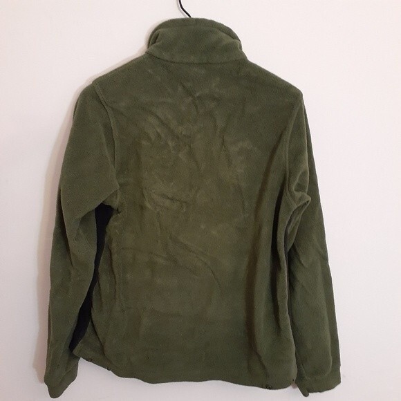 Columbia fleece jacket boys youth 18 20 large L xl khaki green black warm cozy - Picture 2 of 5